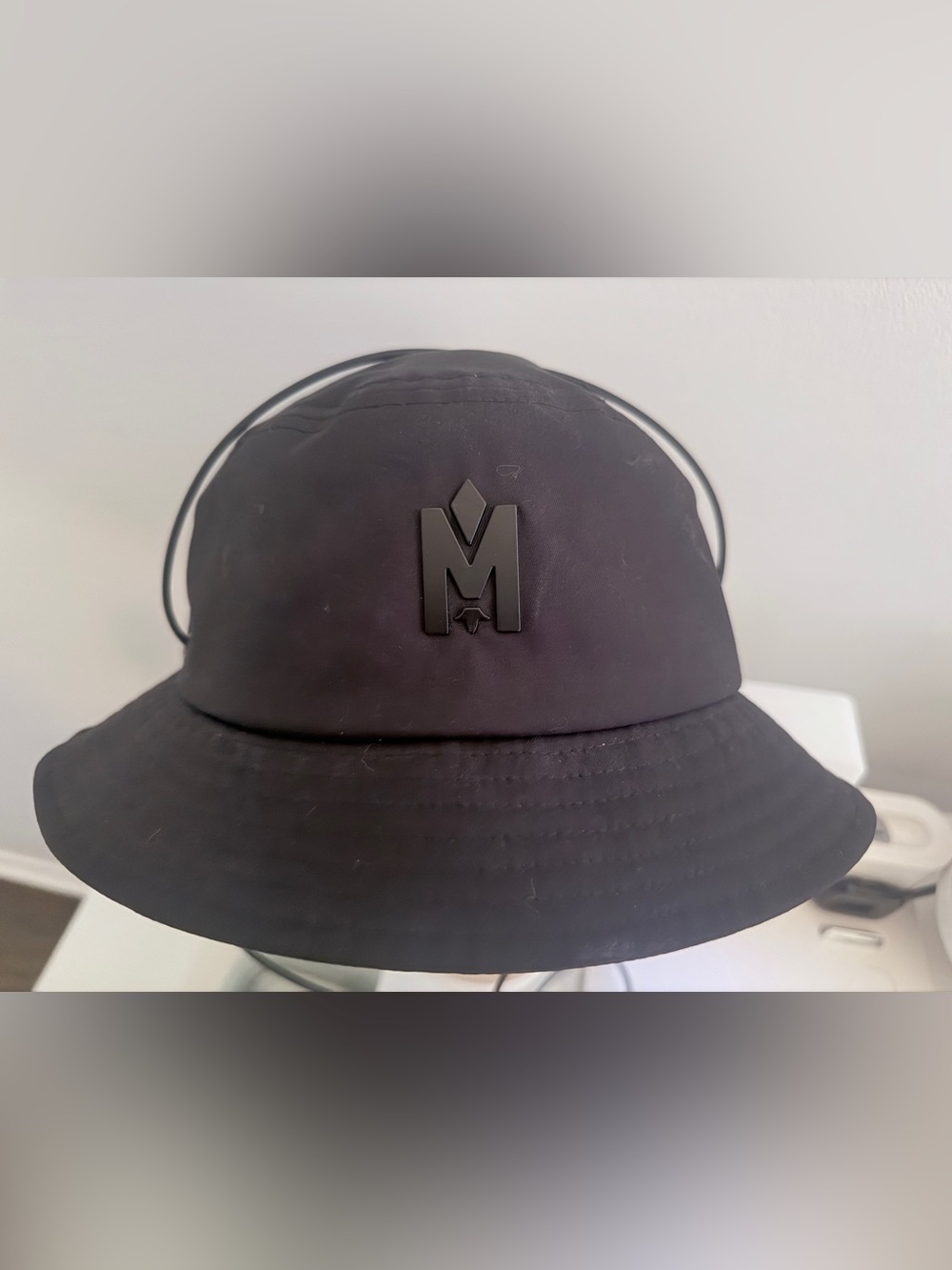 Mackage Black Bucket Hat with Logo